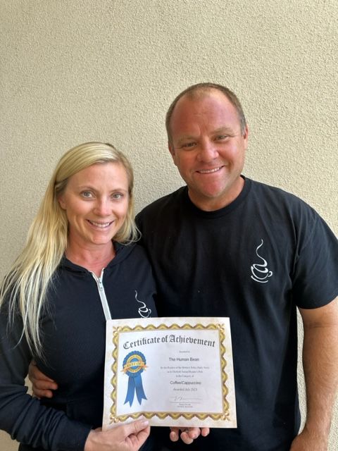 The Human Bean Franchisee Owners, Brian and Juls are voted best coffee in Mohave Valley