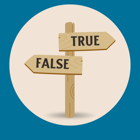 Image of sign that says True or False